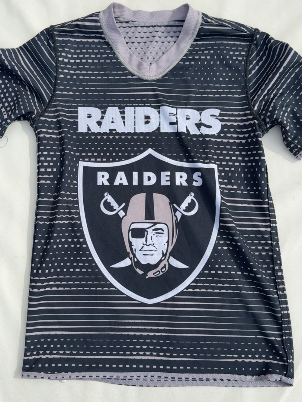 NFL Raiders Youth Short Sleeve Jersey - Black & White